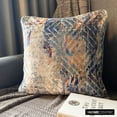 thumbnail image 5 of The HomeCentric Decorative Blue Pack of 2, 16"x16" (40x40 cm) Throw Pillow Covers, Velvet Checkered Throw Pillows For Sofa, Geometric Pattern Modern Style Easter - Shaded Graffito, 5 of 12