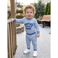 thumbnail image 5 of Loicainy Infant Baby Boy Fall Clothes Set 3 6 12 18 Months Waffle Letter Embroidery Long Sleeve Romper and Pants Outfits, 5 of 9