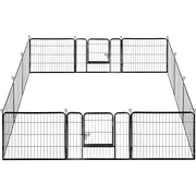 Yaheetech 24"H 24 Panels Heavy Duty Pet Playpen Dog Exercise Pen Cat Fence,Black