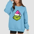 thumbnail image 5 of Reindeer Christmas Sweatshirt Women Long Sleeve Funny Cute Xmas Crewneck Pullover 4-Blue XL 1, 5 of 5