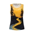 thumbnail image 4 of Lsque Sunset River Pine Trees Printed Workout Tank Tops for Women, Athletic Sports Tank Tops, Compression Sleeveless Dry Fit Shirts,Sleeveless Yoga Shirt-Medium, 4 of 9