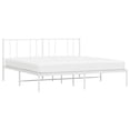 thumbnail image 4 of vidaXL White California King Metal Bed Frame with Headboard & Slats, No Mattress, Easy Assembly, 4 of 6