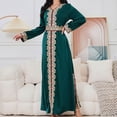 thumbnail image 1 of Amzcrzy Robes Musulmanes pour Femmes, Jupe en Polyester, Mode Été, Imprimé, Manches Longues, Robe Longue pour Femmes, 1 of 5