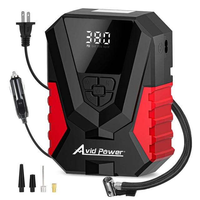 Inflador de neumáticos AVID POWER Compresor de aire portátil AC/DC 12V/110V