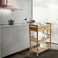 thumbnail image 2 of 3-Tier Entertainment Kitchen Cart Bathroom Handrail Fence Cart W/Drawer & Wheels, 2 of 10