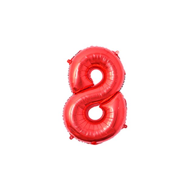 Cateissary Globos de aluminio digitales de 16 pulgadas para feliz cumpleaños, figuras de globos con número de oro rosa de aire, decoraciones para fiesta Kits de decoración para fiestas rojo ocho Cateissary HA002665-38