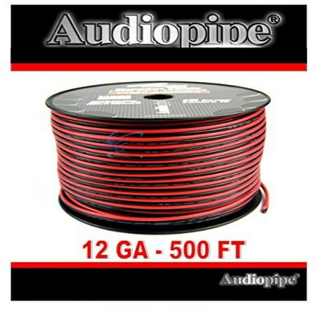 Audiopipe 500' Feet 12 Gauge AWG Red Black Speaker Wire Home Car Zip Cord