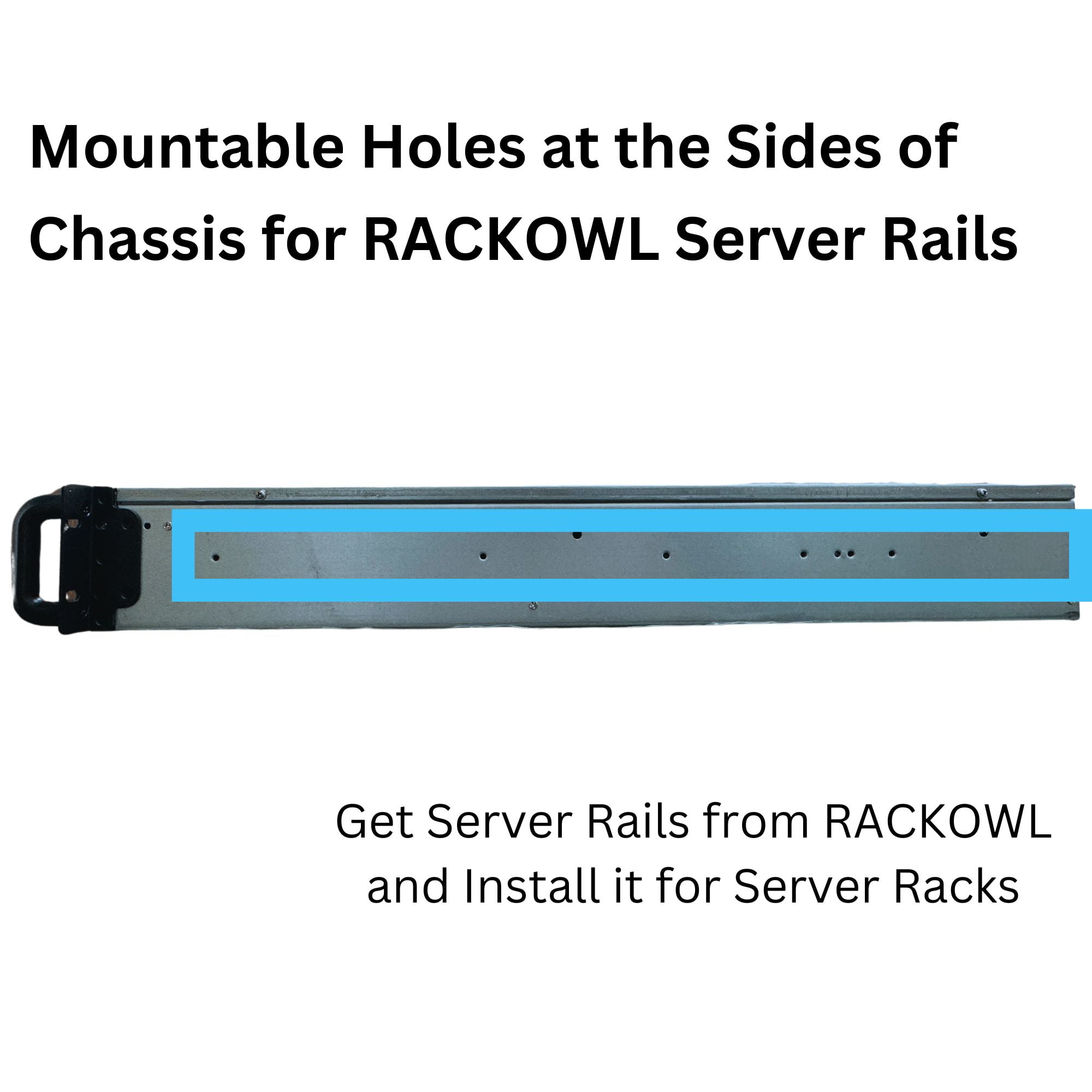 RACKOWL 2U Server Chassis, Rackmount Server Case; 8x HDD Bays (6*3.5" & 2*5.25"); E-ATX/ CEB/ EEB/ ATX Motherboards,  Fans 4x 80mm, Size:16.8x 3.5x 25.0"
