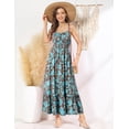 thumbnail image 3 of Vestido GRACE KARIN Spring Hawaiian Beach sin mangas maxi marrón azul, 3 of 7