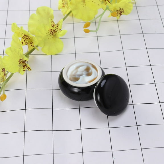 GOOHOCHY  Ceramic Cosmetic Jar Travel Jars Small Bottles for Toiletries Cream Black