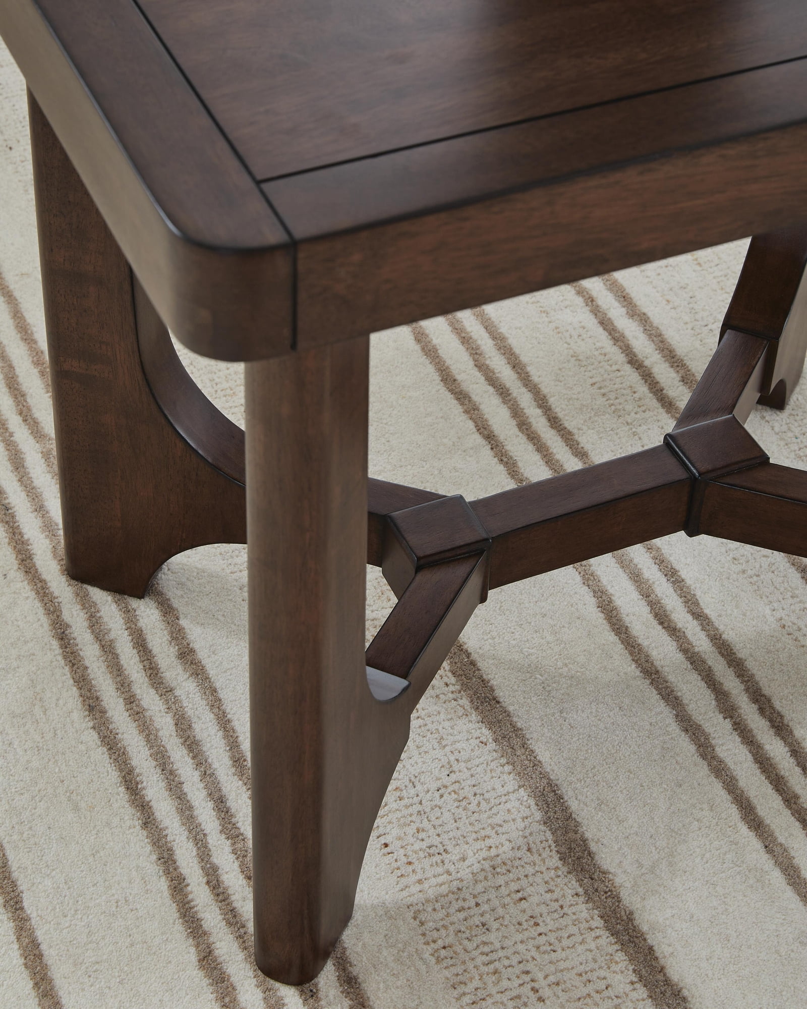 Signature Design By Ashley Korestone Rectangular End Table in Dark Brown