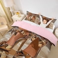 thumbnail image 2 of Castle Fairy Glamour Bow Duvet Cover Queen,Shiny Heels Queen Bedding,Metallic Gold,Pink Reversible,1 Duvet Cover and 2 Pillowcases, 2 of 6