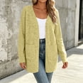 thumbnail image 6 of Fengqque Women’s Open Front Cardigan Sweater Long Sleeve Loose Casual Knit Coat with Side Pockets Soft Lightweight Mid‑Length Cover Up for Fall Winter, 6 of 8