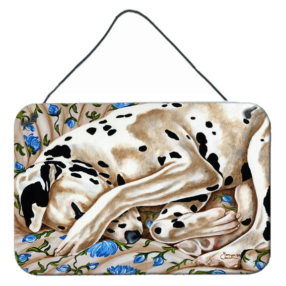 Carolines Treasures AMB1407DS812 Bed of Roses Dalmatian Wall or Door Hanging Prints  8x12 multicolor