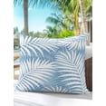 thumbnail image 4 of Outdoor Pillows Waterproof, Blue Palm Leaf Throw Pillows with Inserts Included, Summer Coastal Botanical Tropical Indoor Outdoor Decorative Lumbar Pillow for Bed/Couch/Patio 18"x18", 1Pcs, 4 of 7