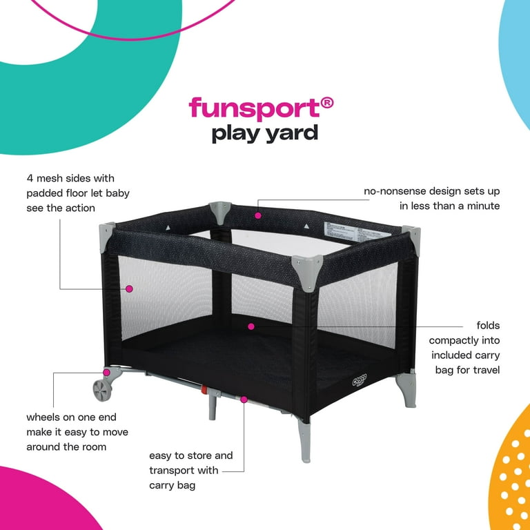 Cosco Kids Funsport Portable Compact Baby Play Yard, Zuri