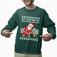 thumbnail image 2 of Christmas Sweatshirt, Men's Santa Out Here Ballin' Holiday Ugly Christmas Sweatshirt, Funny Dabbing Santa Baseball Sweatshirt, Festive Crewneck for Parties & Gifts, 2 of 5