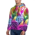 thumbnail image 3 of Pofeuu Colorful Glitter Dagon Fruit Print Mens Casual Hooded Collar Drawstring Hoodies Pullover Sweatshirts Casual Long Sleeve Shirts-4X-Large, 3 of 7