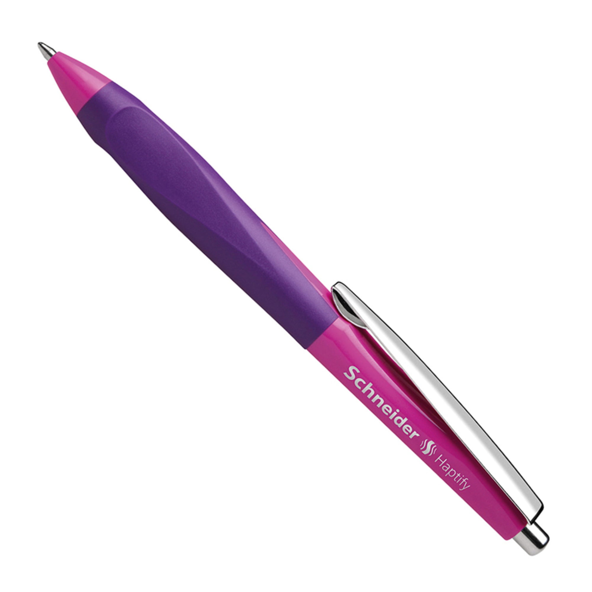 Weggelaten Intuïtie Abnormaal Schneider Haptify Retractable Ballpoint Pen, Pink and Purple Barrel, Blue  ink - Walmart.com