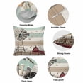 thumbnail image 6 of Windmill Farmhouse Pillow Covers 24x24 Inch, Vintage Teal Brown Wooden Butterfly Linen Pillowcase with Invisible Zipper, Decorative Throw Pillow Covers Cushion Case for Couch Sofa Bed Living Room, 6 of 9