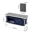 thumbnail image 3 of KFFKFF Outdoor Kitchen Stand, Collapsible BBQ Prep Table, Trio-Level Height Modification, Featherweight Aluminum Portable Food Prep Station with Storage Compartment, Transport Handle, 3 of 9