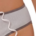 thumbnail image 5 of Ozmmyan Womens Low Rise Ribbed Cotton Bikini Panties Heart Cutout Bow Detail Breathable Cheeky Underwear, 5 of 5