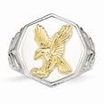thumbnail image 4 of Stainless Steel Yellow IP-plated With 925 Sterling Silver Eagle Polished Ring Size: 11; for Adults and Teens; for Women and Men, 4 of 7
