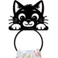 thumbnail image 1 of Cute Cat Metal Towel Ring Cute Animal Towel Holder Peeping Cat Bath Towel Ring for Wall Black Art Towel Rack Wall Mounted for Bathroom Kitchen Towel Hanger Home Decors Gift, 1 of 5