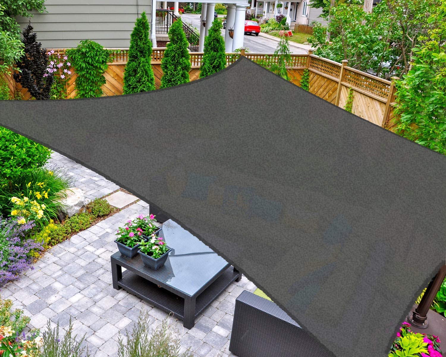 12' x 16' Sun Shade Sail Square Sand 185GSM UV Block Canopy for Patio Lawn Yard