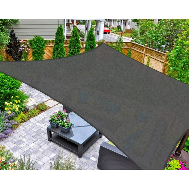 Asteroutdoor Sun Shade Sail Rectangle 12 X 16 Uv Block Canopy For Patio Backyard Lawn Garden Outdoor Activities Graphite Walmart Com