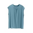 thumbnail image 3 of Women Pajama Tops Solid Crew Neck Sleeveless Loose Soft Comfortable Casual Tank Sleep Top, 3 of 5