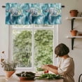 thumbnail image 5 of Ocean Turtle Wave Window Valance Curtain Coastal Marine Life Rod Pocket Short Curtain for Living Room, Bedroom & Kitchen Window Decor 42x12in, 5 of 8
