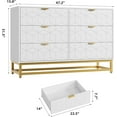 thumbnail image 2 of Senfot Dresser for Bedroom,Long Storage Organizer for TV Stand & Closet,Modern 6 Drawer Double Dresser with Gold Handles,Large Chest of Drawers for Living Room,Hallway,Entryway,White, 2 of 7