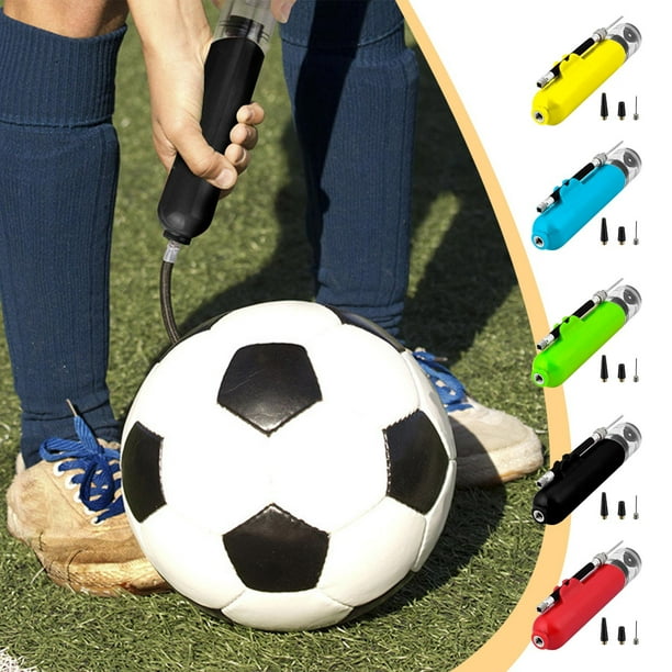 Mini bomba infladora de bolas portátil para neumáticos de bicicleta, baloncesto, fútbol, voleibol - Bomba manual compacta de alta presión con manguera flexible, múltiples boquillas - rojo, negro