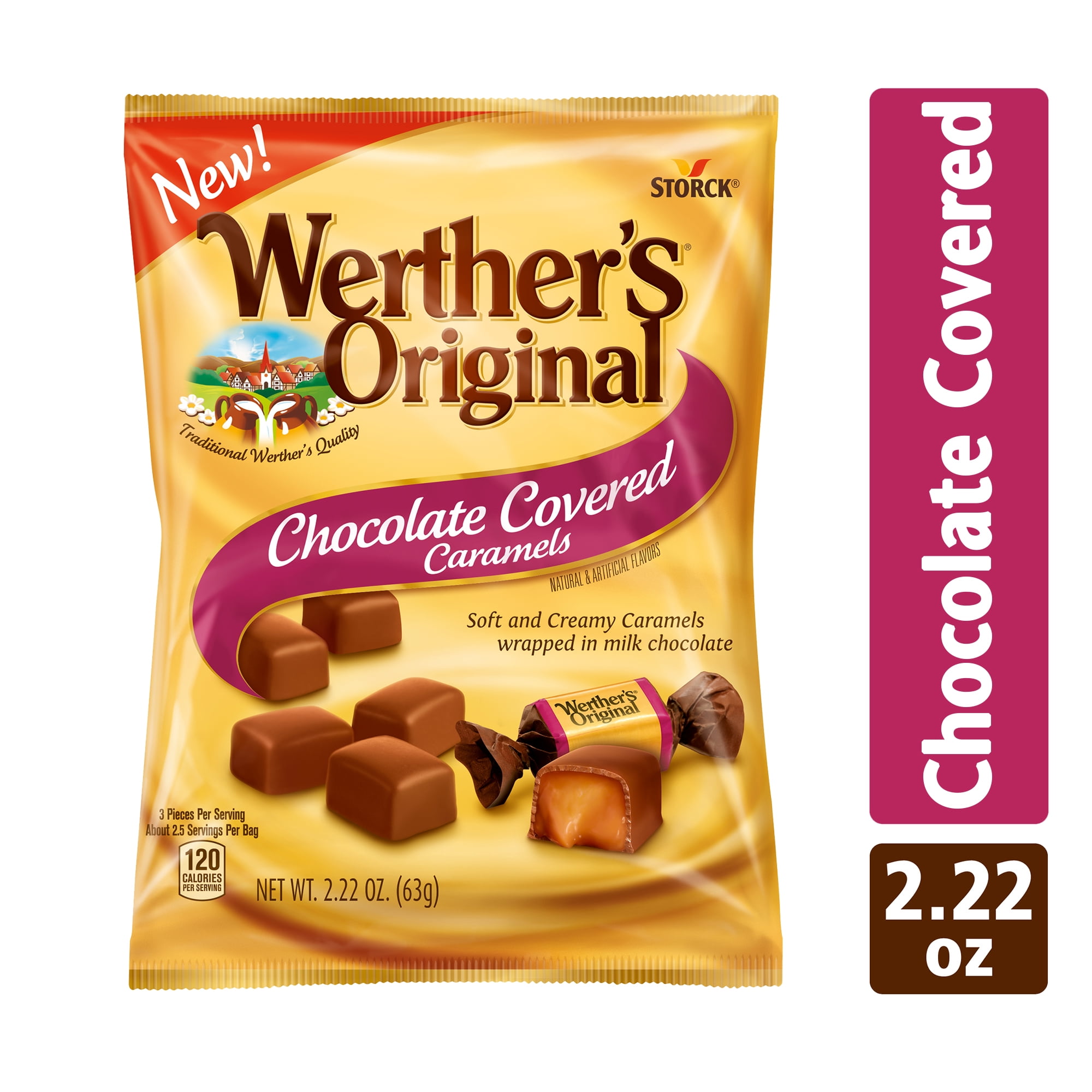 Werthers Original Soft Chocolate Covered Caramel Candy, 2.22 oz