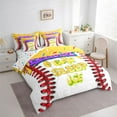 thumbnail image 4 of Feelyou Cartoon Birthday Party Twin Bedding Sets 7-Piece, Baseball Ice Hockey Bedding Comforter Set, Ball Sports Theme Reversible Sheet Sets, Breathable Home Decor, 4 of 9