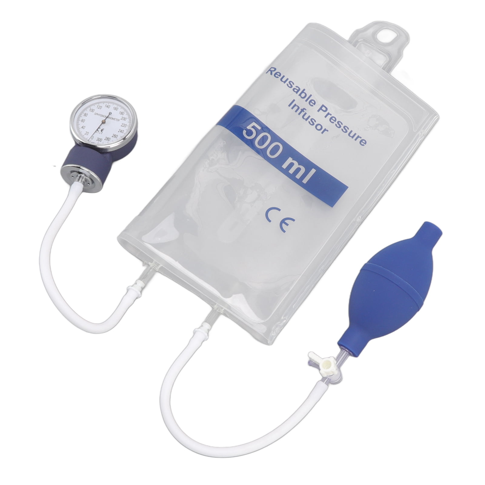 Fluid Infusion Bag, First Aid Kit Bag, 500ML Pressure Infusion Bag Transparent Fluid Pressure Infusion Bag, for Travel Car Home Camping Work Hiking Holiday