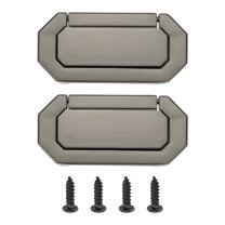 Uxcell 3" Hidden Closet Handles Zinc Alloy Concealed Drawer Pulls Hardware with Screws Pearl Grey 2Pcs