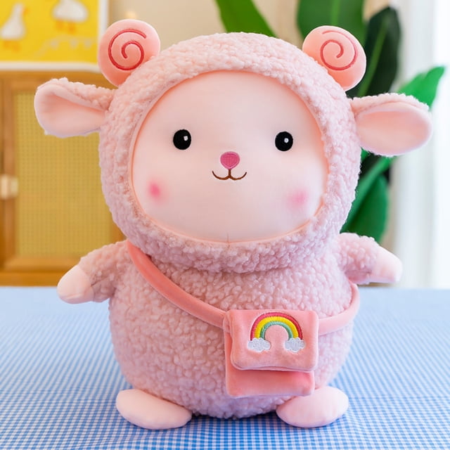 Juguete de peluche de lana para mascotas creativo, mochila de Color, muñeca de cordero, almohada para dormir para niños, regalo Wmkox8yii shdjk4919