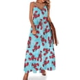thumbnail image 2 of lobsters - ink and watercolor - red on blue Sleeveless Dress fairy dress luxury dresses wedding guest dress, 2 of 6