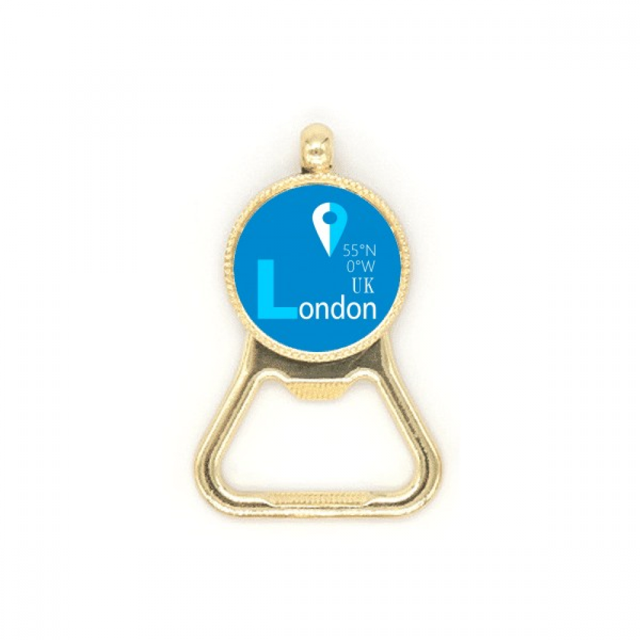 London Geography Coordinates Trave Beer Bottle Cap Opener Stainless Steel Key Chain