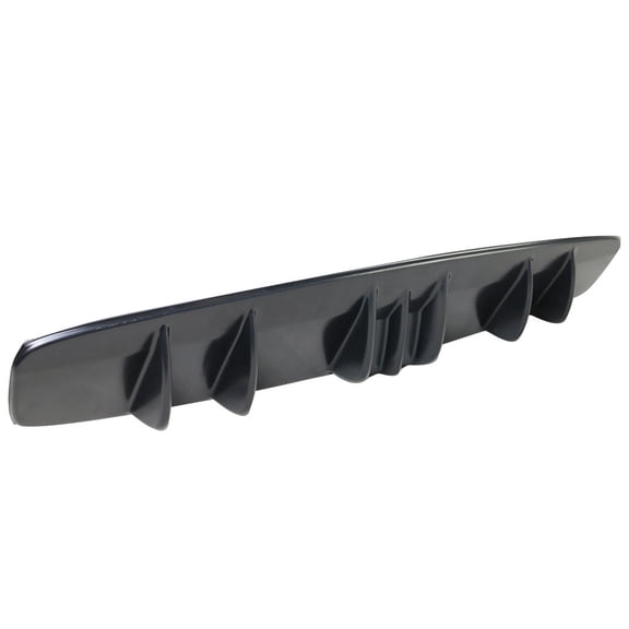 Ikon Motorsports Universal Compatible with V5 Style Rear Bumper Diffuser Kit Unpainted Black ABS