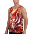 thumbnail image 2 of Fotbe Red Sun Flame Fox Pattern Men's Quick Dry Workout Tank Top Gym Muscle Tee Fitness Bodybuilding Sleeveless T Shirt Breathable Workout Shirt-XX-Large, 2 of 9