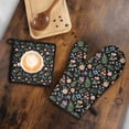 thumbnail image 5 of Pioneer Flower Floral Print Pattern 2-Pack Oven Mitts Set, Heat Resistant Kitchen Gloves, 7.7" X 12", 5 of 6
