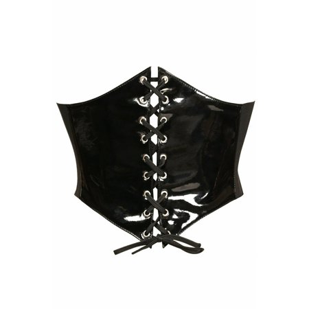

Lavish Black Patent PVC Corset Belt Cincher