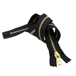 Meillia #3 Upholstery Zipper by The Yard Black Long Zipper Tape Y Metal  Zippers 5 Yards with 10pcs Antique Brass Zipper Pull Mellia Black Zippers  for