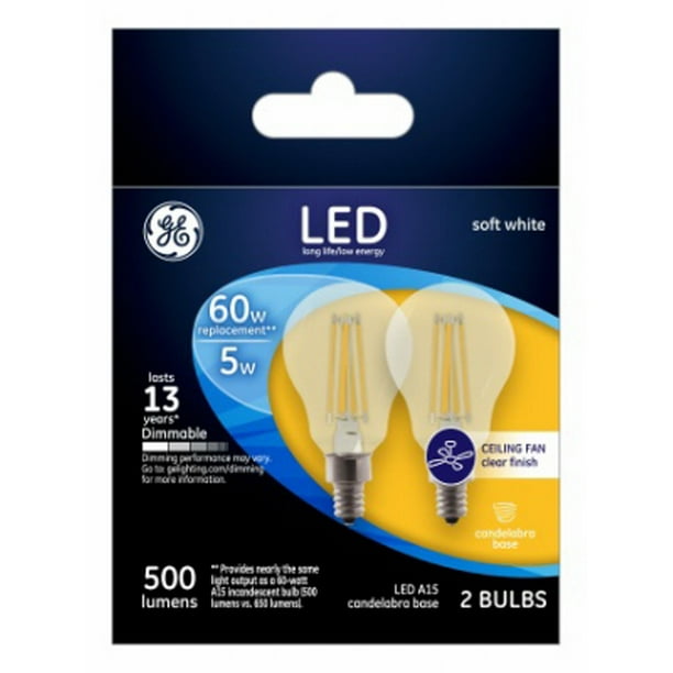 Ceiling Fan Led Light Bulb Clear 5 Watt 2 Pk Com Ceiling Fan Led Light Bulb Clear 5, Clear Ceiling Fan Light Bulbs