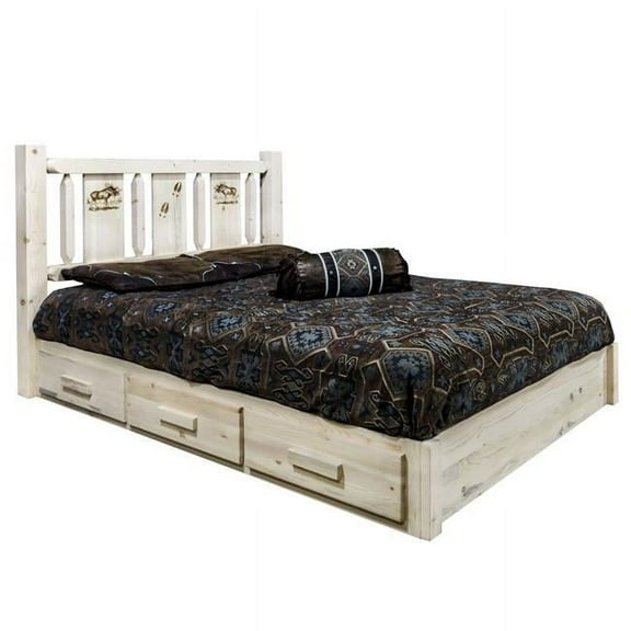 Montana Woodworks Homestead Transitional Solid Wood Twin Platform Bed in Natural