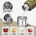 thumbnail image 3 of Camouflage 20oz Stainless Steel Thermal Bottle with Tea Filter and Cup Lid, Vacuum Insulated Coffee Mug with 316L Inner Liner, Leakproof Travel Thermos for Office, Commute & Outdoor, 3 of 6