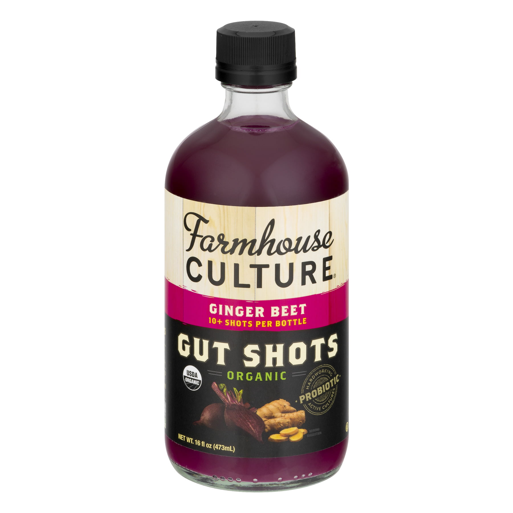 Farmhouse Culture Gut Shots Organic Ginger Beets 16 Fl Oz Walmart Com Walmart Com
